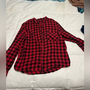 George G21 Classic Red and Black Plaid Shirt